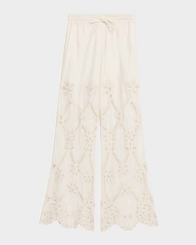 Daisy Wide-Leg Eyelet Pants by VERONICA BEARD