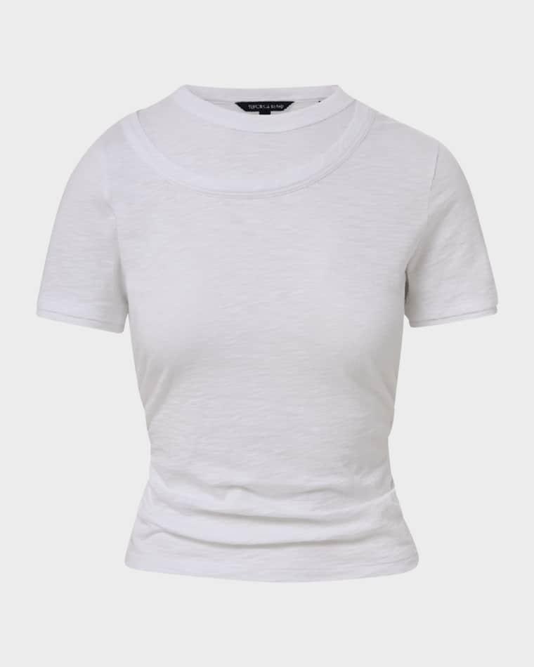 Damian Layered Short-Sleeve Knit Top by VERONICA BEARD