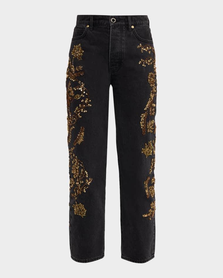 Daniela Embellished Straight-Leg Jeans by VERONICA BEARD