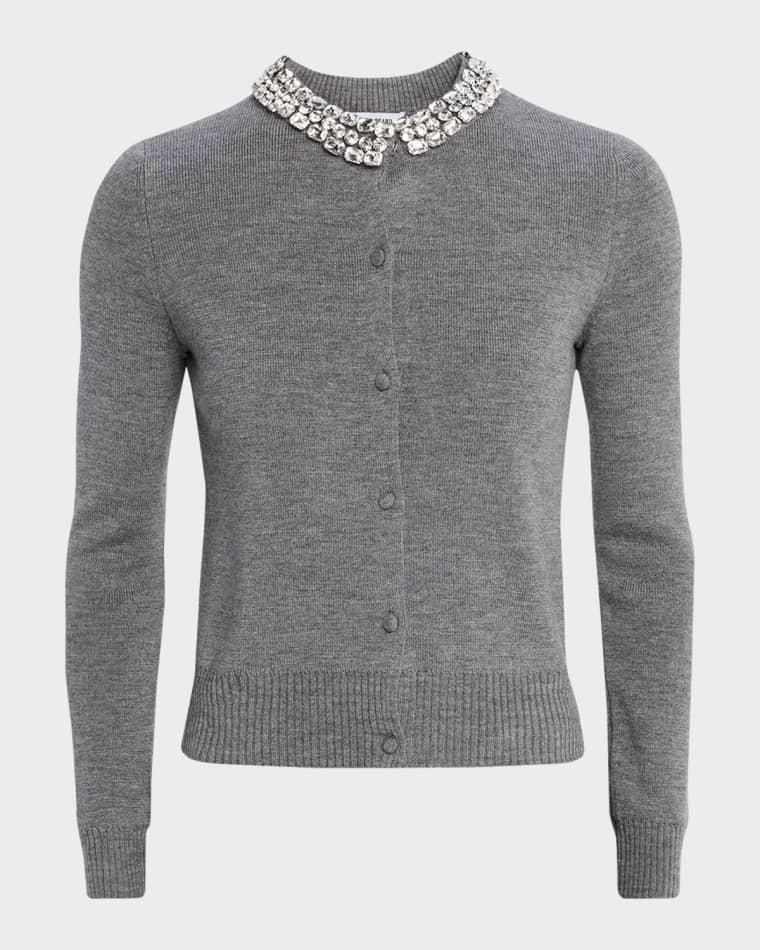 Daro Embellished Merino Cardigan by VERONICA BEARD
