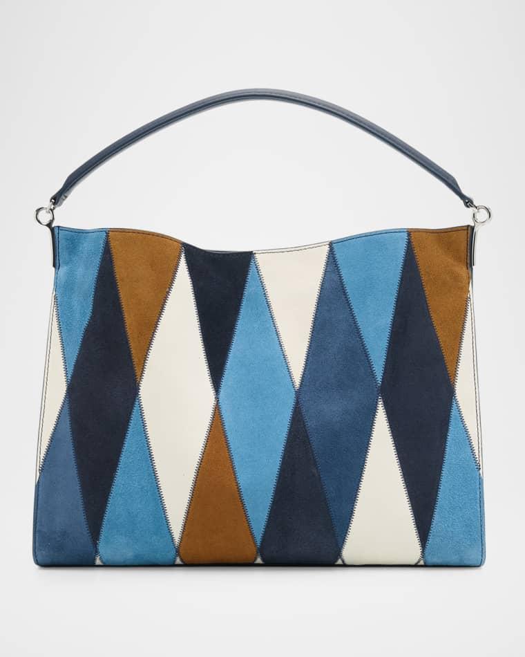 Diamond Patchwork Suede Shoulder Bag by VERONICA BEARD
