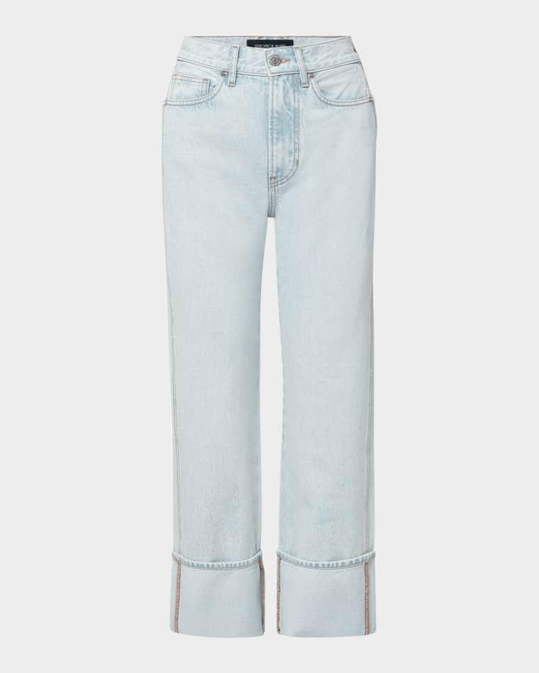 Dylan High-Rise Straight Cuffed Ankle Jeans by VERONICA BEARD