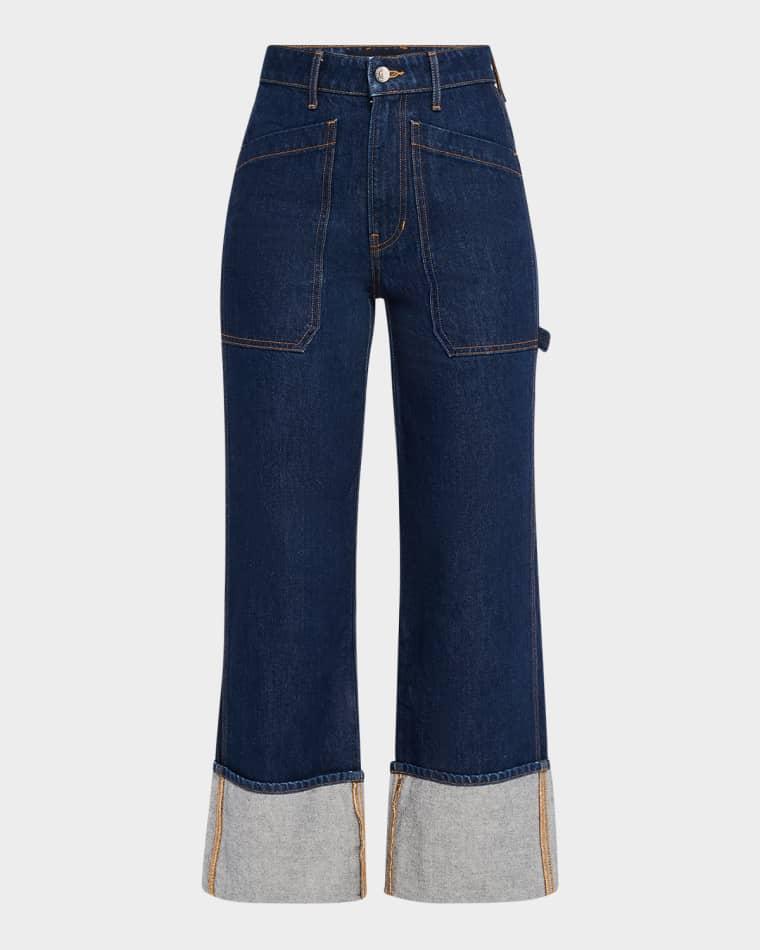 Dylan High-Rise Straight Cuffed Jeans by VERONICA BEARD