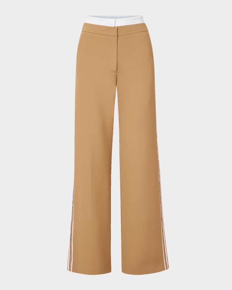 Eugene Side-Stripe Wide-Leg Trousers by VERONICA BEARD