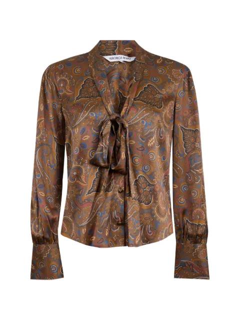 Francine tie-neck paisley-pattern blouse by VERONICA BEARD