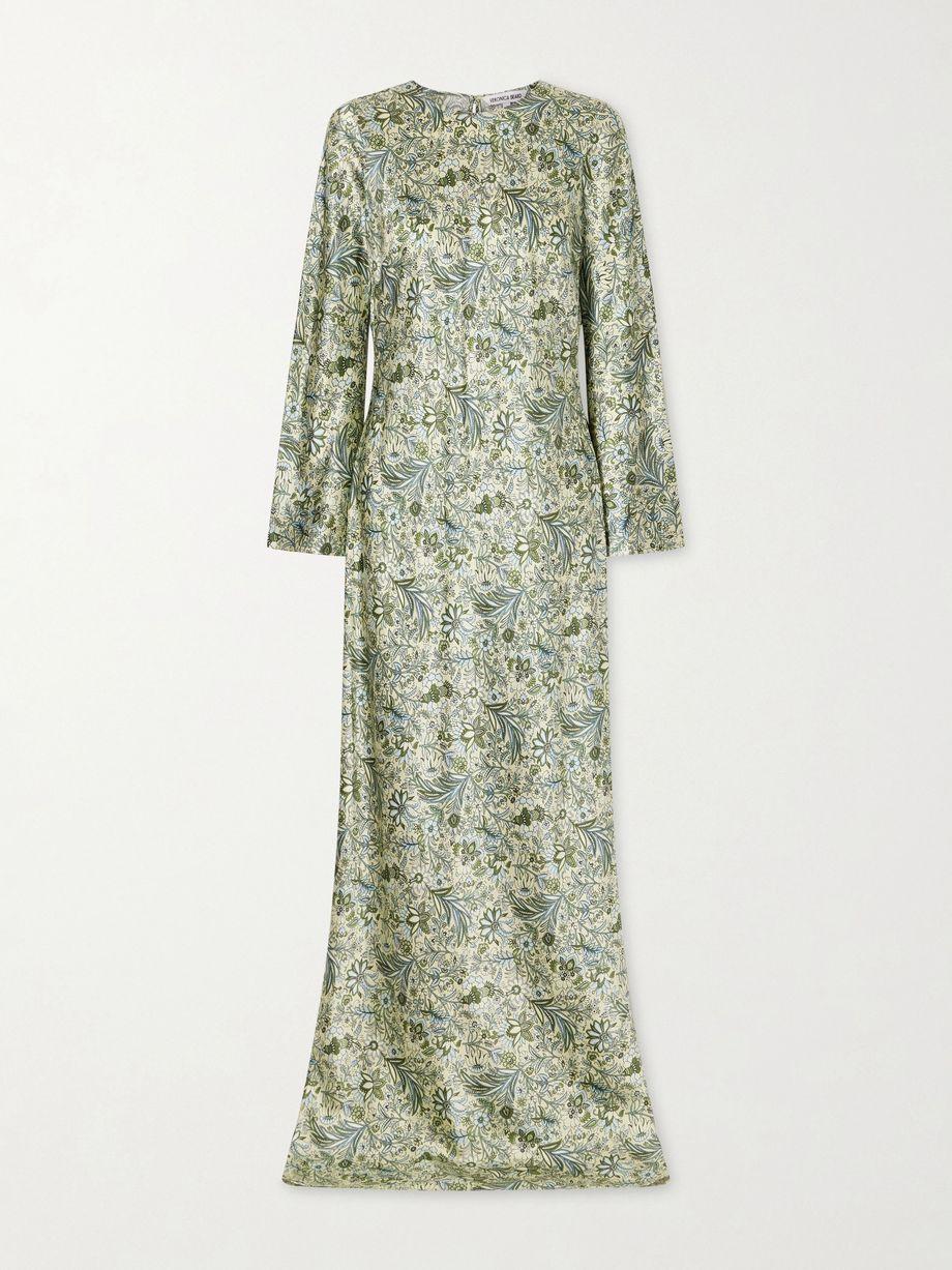Gemma printed silk-blend satin maxi dress by VERONICA BEARD