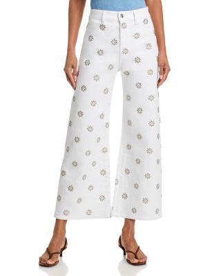 Grant High Rise Wide Leg Jeans in White by VERONICA BEARD