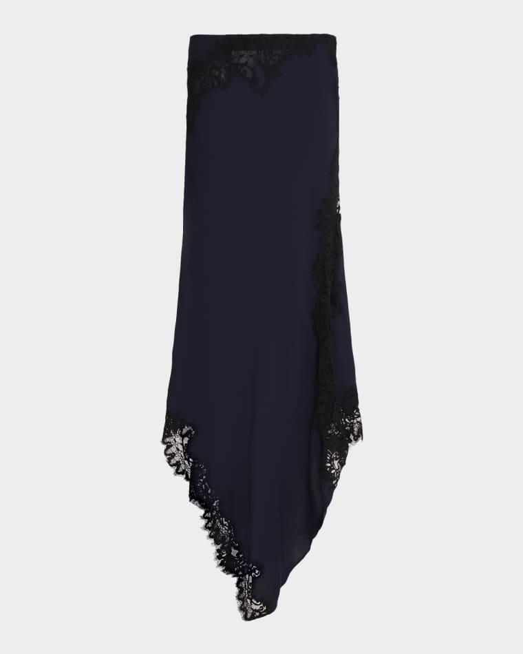 Harley Silk Lace-Trim Skirt by VERONICA BEARD