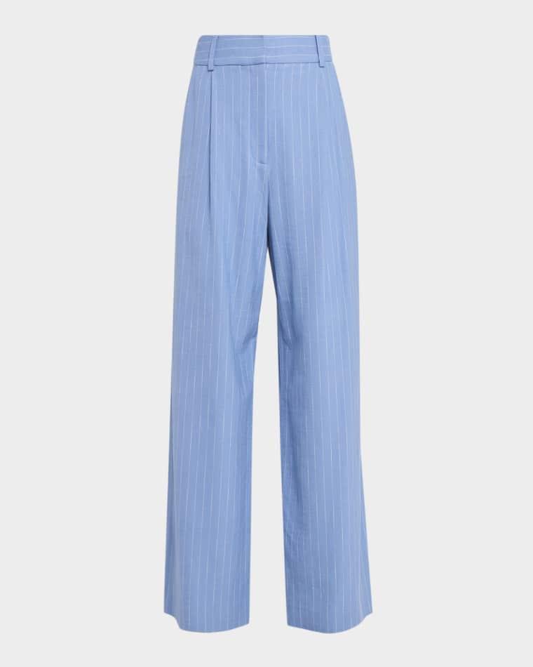 Heyser Pinstripe Wide-Leg Pants by VERONICA BEARD