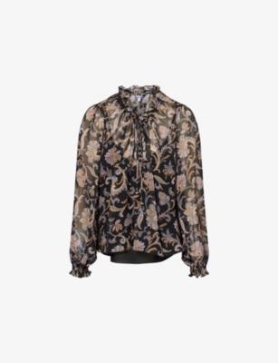 Hickory Paisley-Print Silk Blouse by VERONICA BEARD