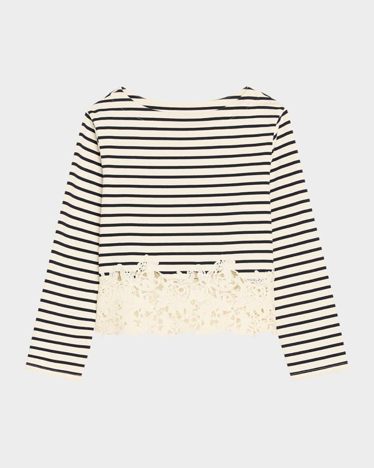 Hovey Striped Lace Top by VERONICA BEARD