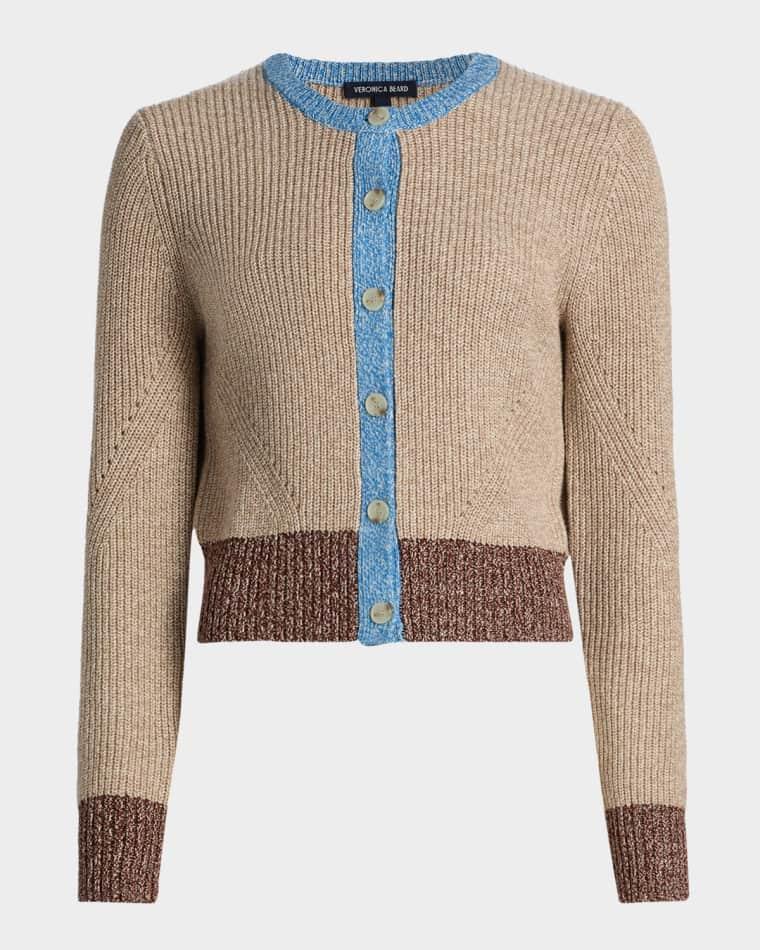 Ibra Wool-Blend Colorblock Cardigan by VERONICA BEARD