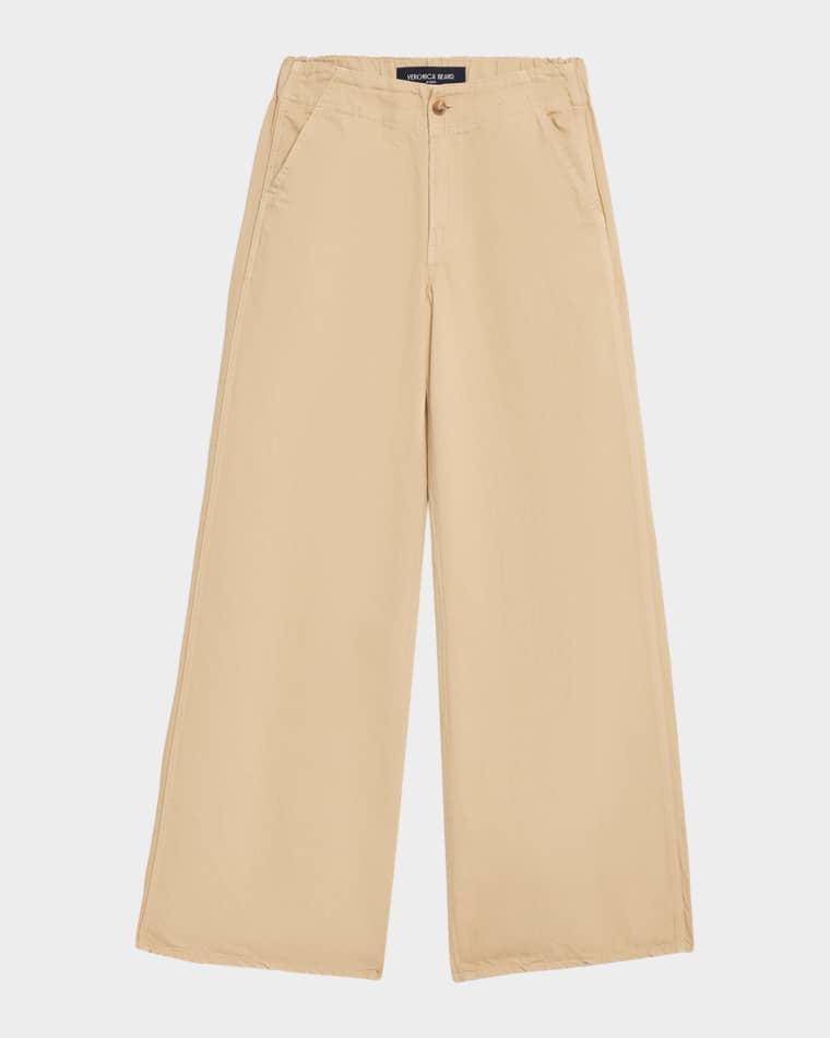 Kasey Mid-Rise Cotton Twill Pants by VERONICA BEARD