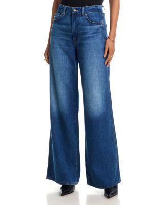 Kasey Mid Rise Wide Leg Jeans in Bright Blue by VERONICA BEARD
