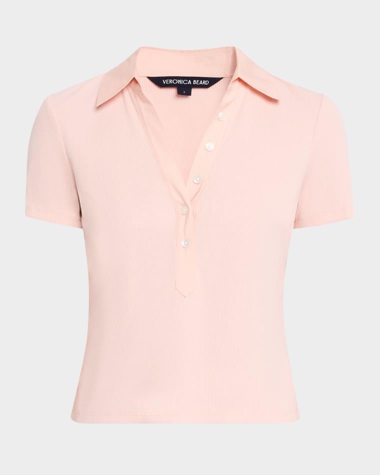 Kearney Short-Sleeve Polo Tee by VERONICA BEARD