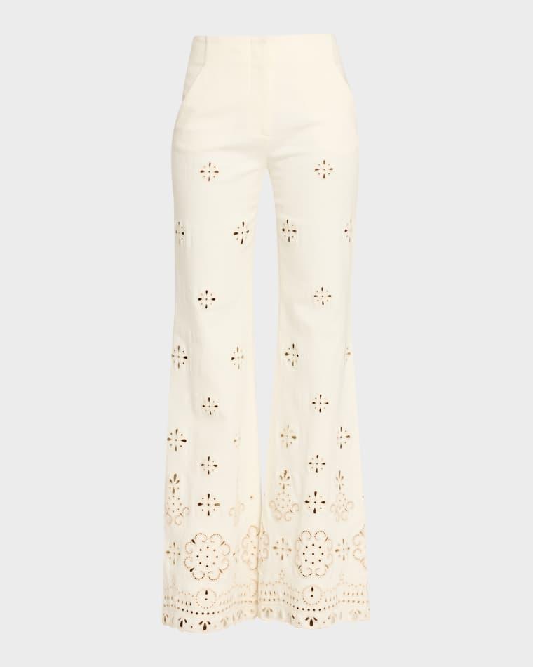 Komi Eyelet Flare Pants by VERONICA BEARD