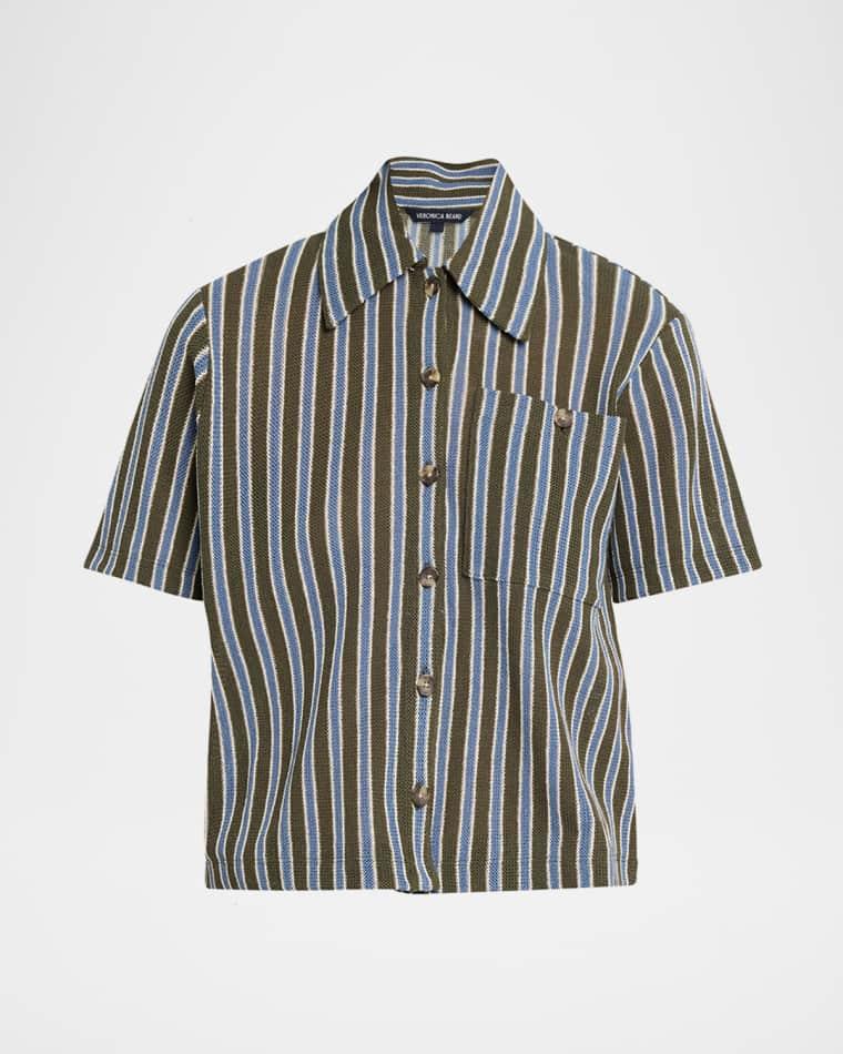 Kyan Striped Cotton Cardigan by VERONICA BEARD
