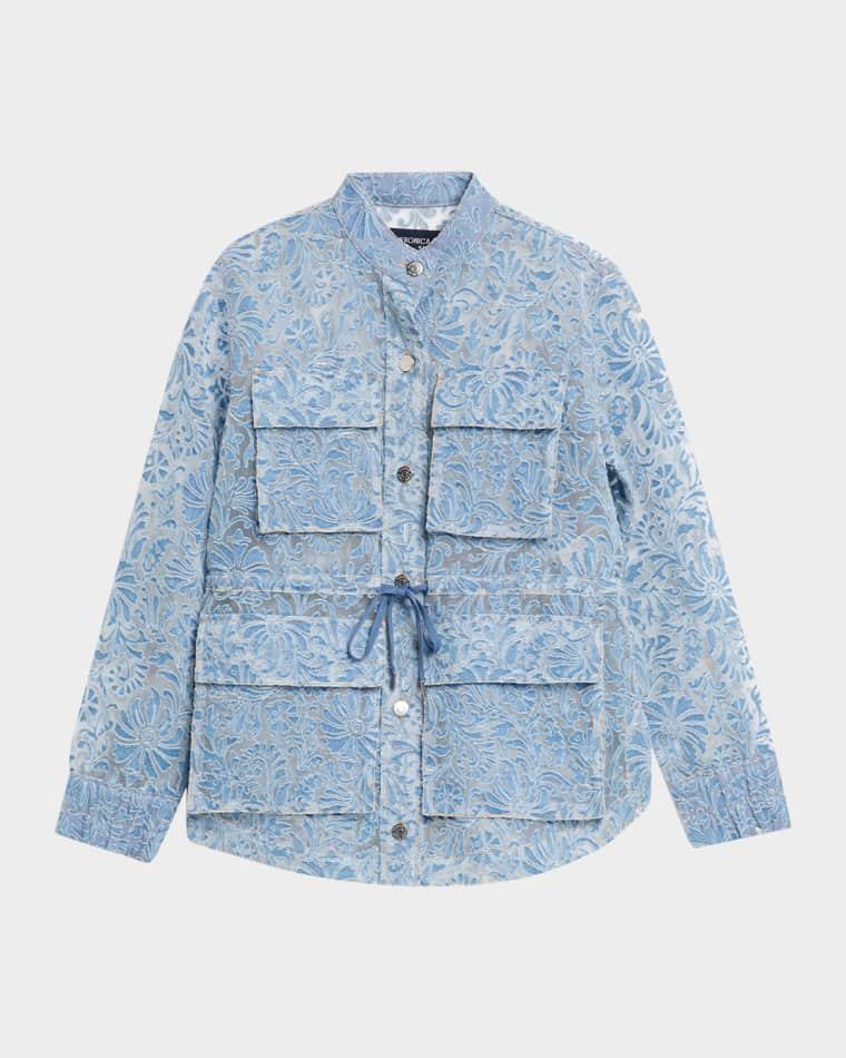 Lane Sheer Floral Denim Jacket by VERONICA BEARD