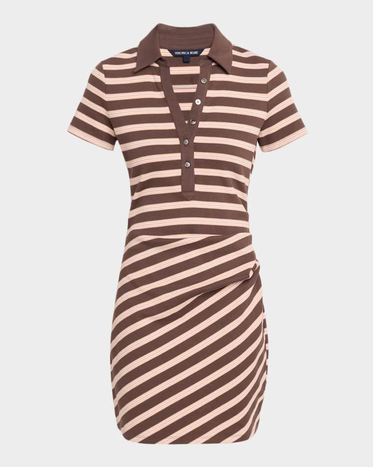 Lanier Striped Cotton Mini Polo Dress by VERONICA BEARD
