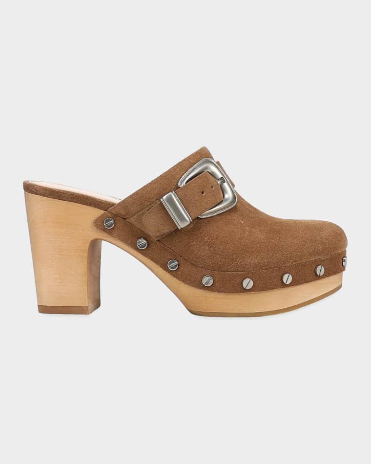 Larken Suede Platform Clogs by VERONICA BEARD