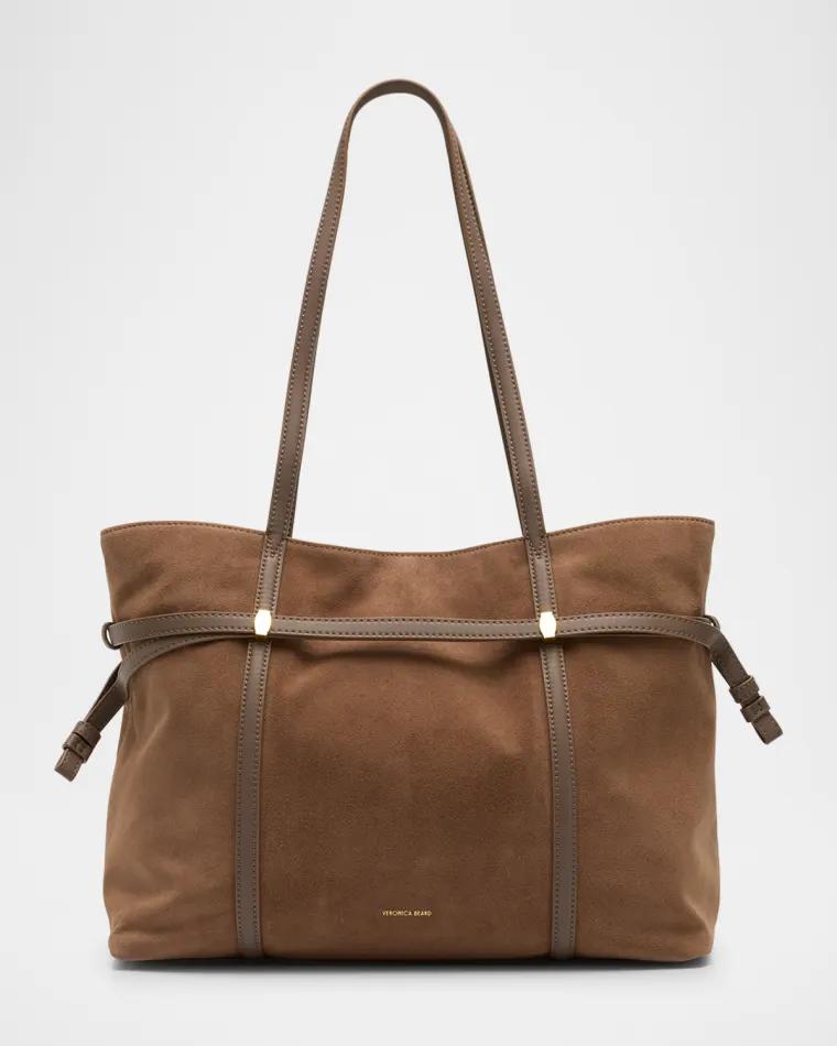 Lasso Belted Suede Tote Bag by VERONICA BEARD
