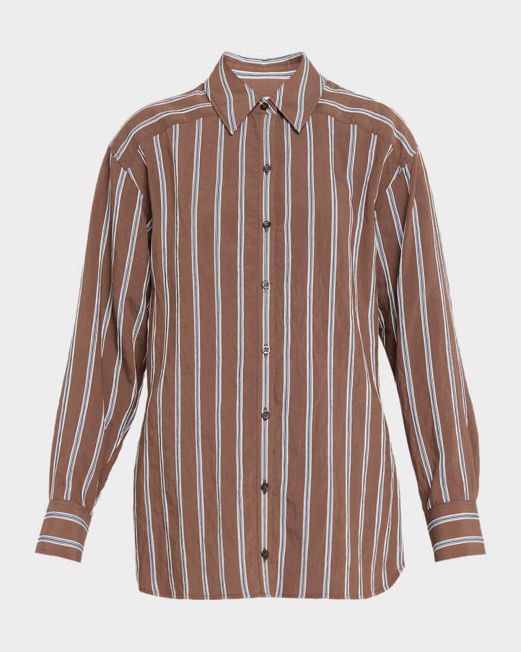 Lloyd Stripe Button-Front Shirt by VERONICA BEARD