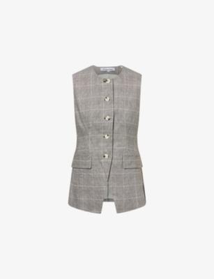 Lois Checked Linen-Blend Top by VERONICA BEARD
