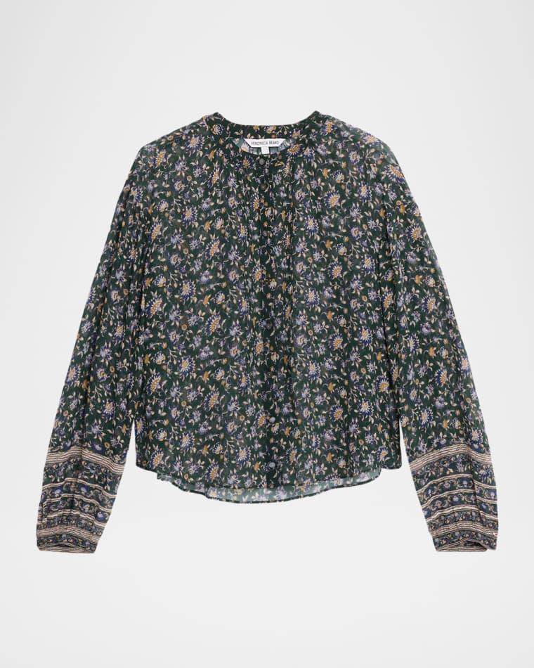 Lollie Long-Sleeve Silk Blouse by VERONICA BEARD