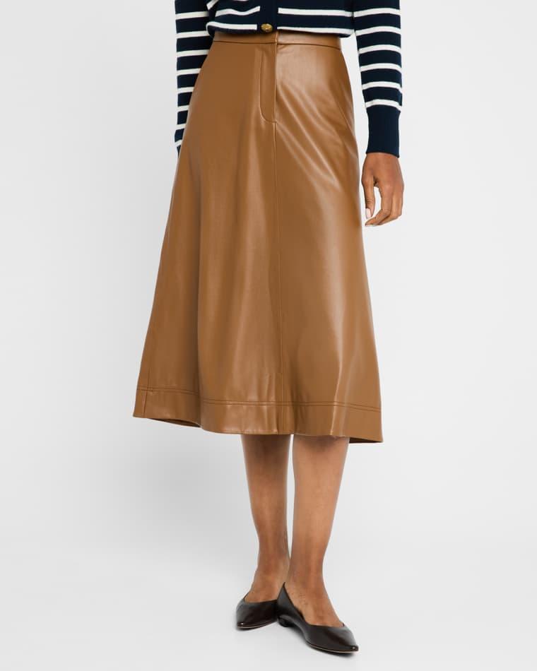 Louise Faux Leather Midi Skirt by VERONICA BEARD
