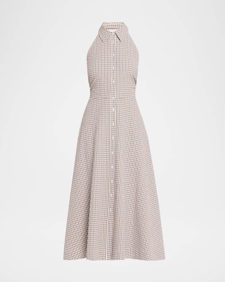 Mackey Gingham Halter Midi Dress by VERONICA BEARD