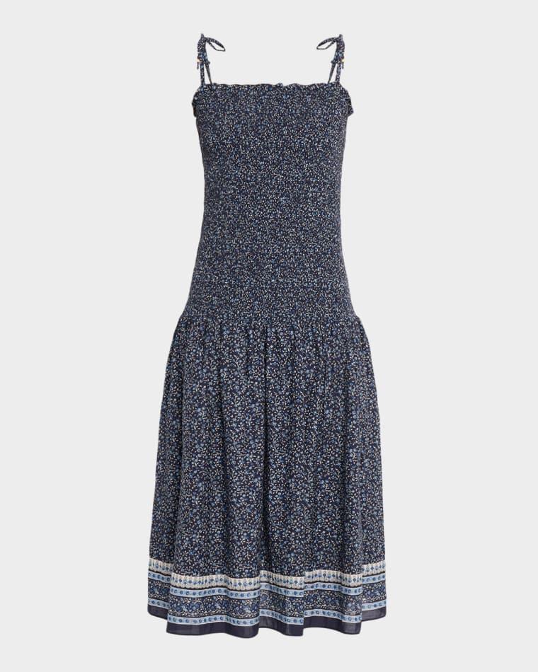 Marietta Floral Smocked Drop-Waist Dress by VERONICA BEARD