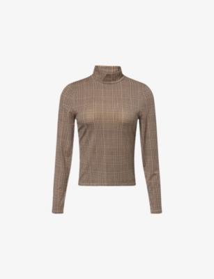 Nate High-Neck Stretch-Woven Top by VERONICA BEARD