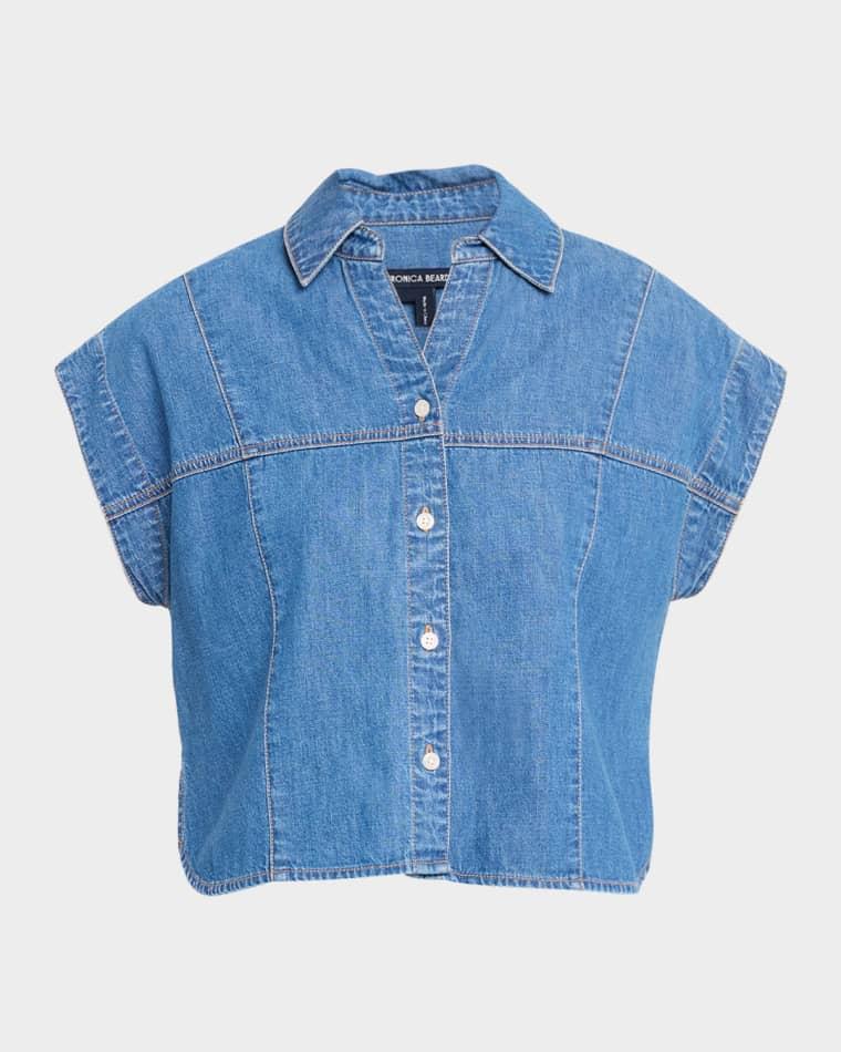 Nestor Denim Button-Down Shirt by VERONICA BEARD