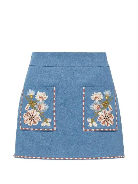 Pallas floral-embroidered skirt by VERONICA BEARD