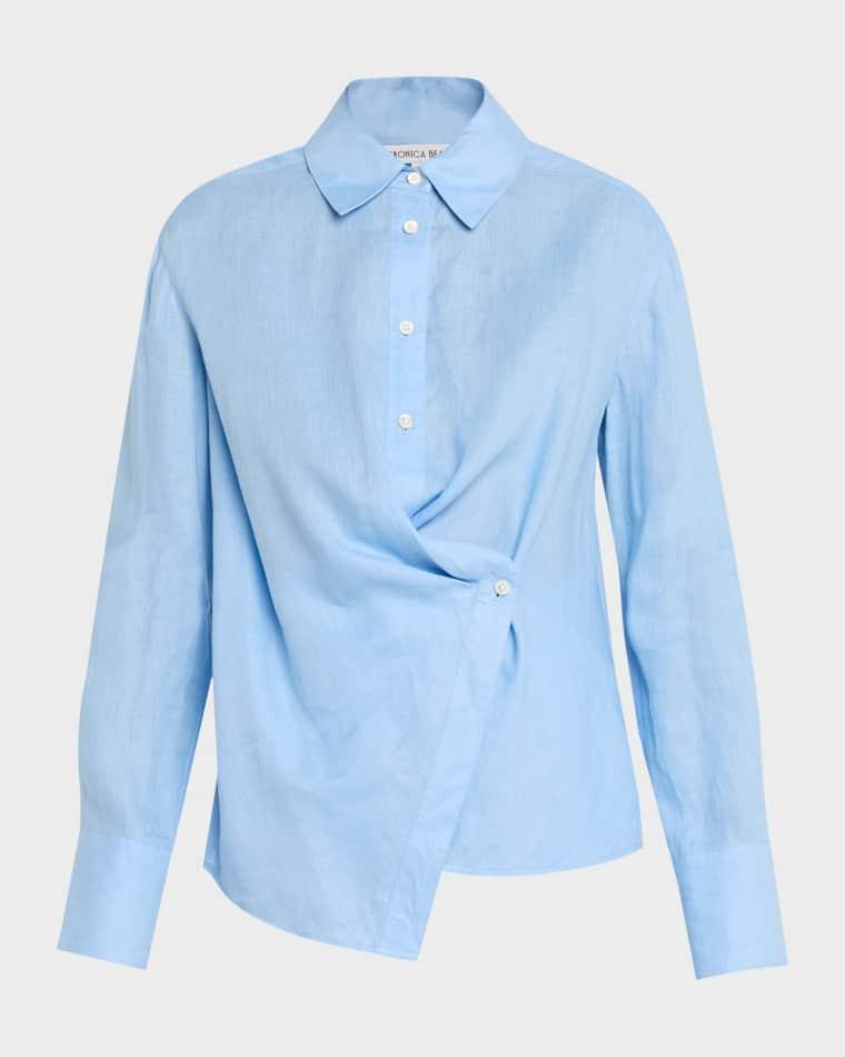 Perezzi Asymmetric Linen Shirt by VERONICA BEARD