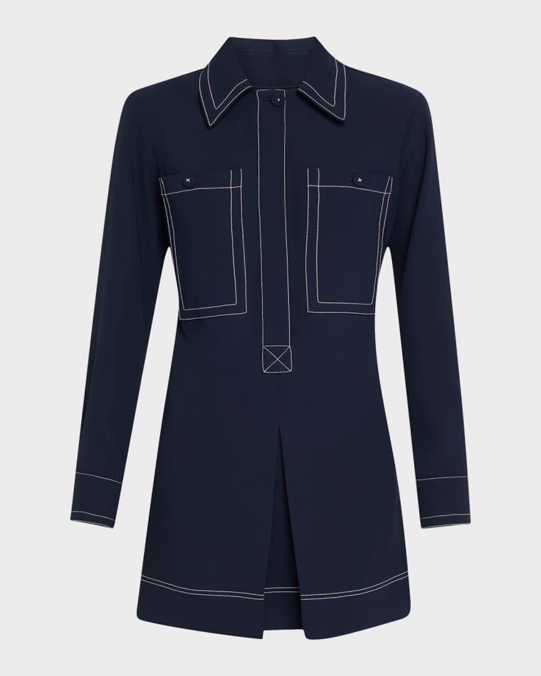 Pryce Long-Sleeve Mini Dress by VERONICA BEARD