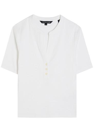 Reubian ribbed stretch-cotton top by VERONICA BEARD