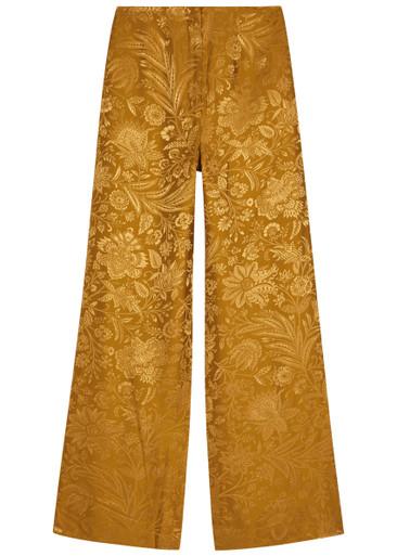 Ronin floral jacquard satin trousers by VERONICA BEARD