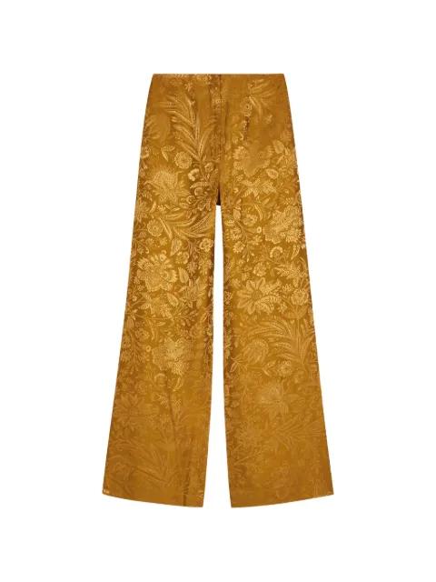 Ronin floral-jacquard wide-leg trousers by VERONICA BEARD