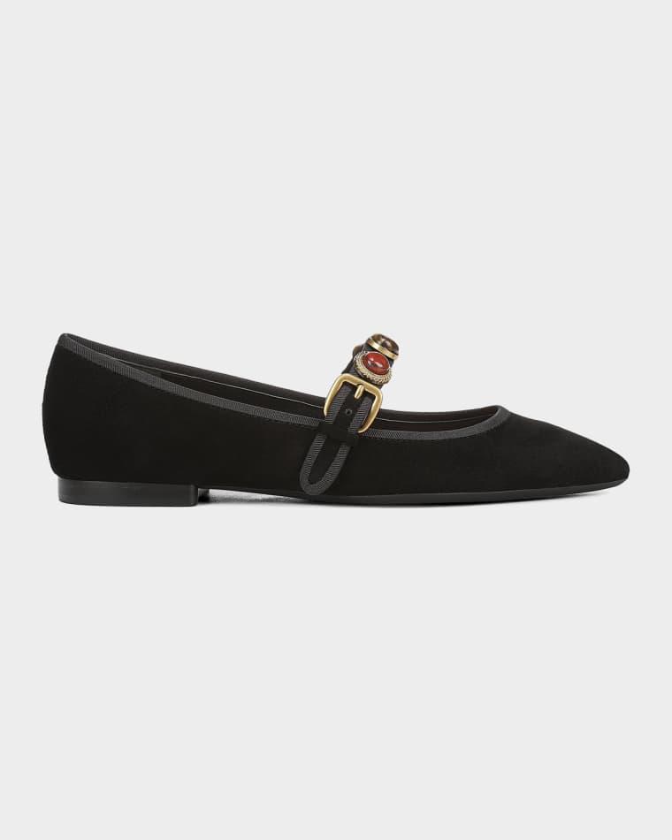 Selene Charms Suede Ballerina Flats by VERONICA BEARD