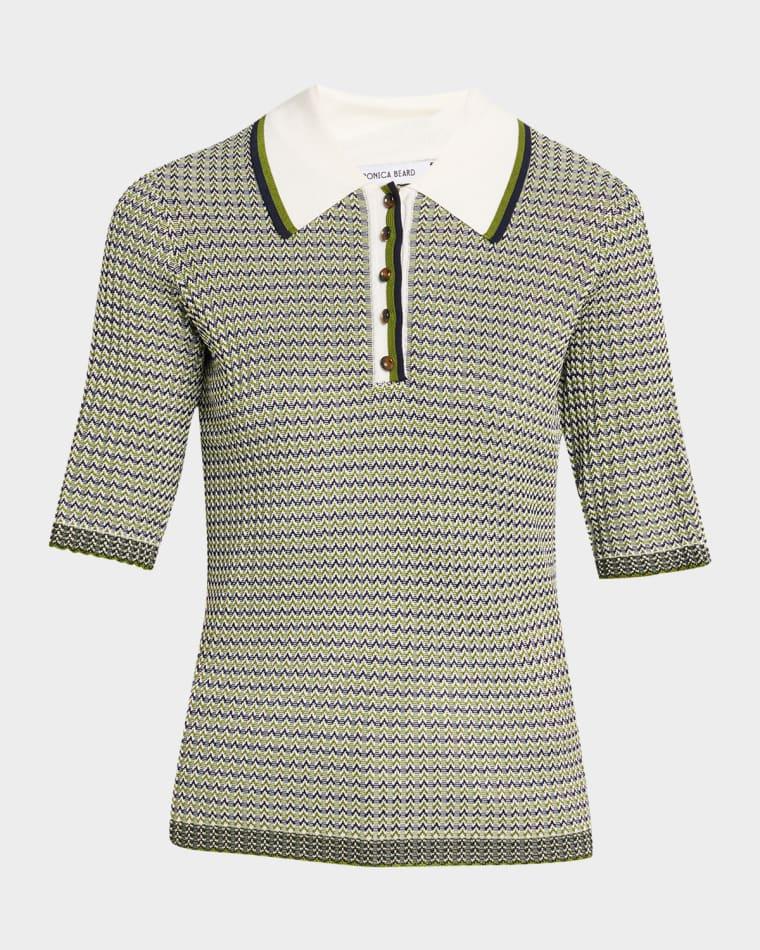 Soza Compact Knit Polo Top by VERONICA BEARD