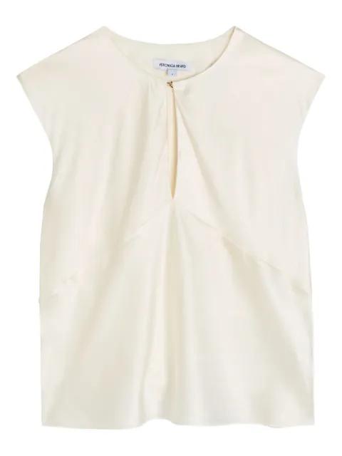 Sparrow keyhole sleeveless blouse by VERONICA BEARD