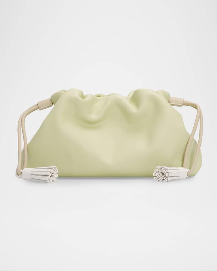 Stash Small Leather Drawstring Clutch Bag by VERONICA BEARD