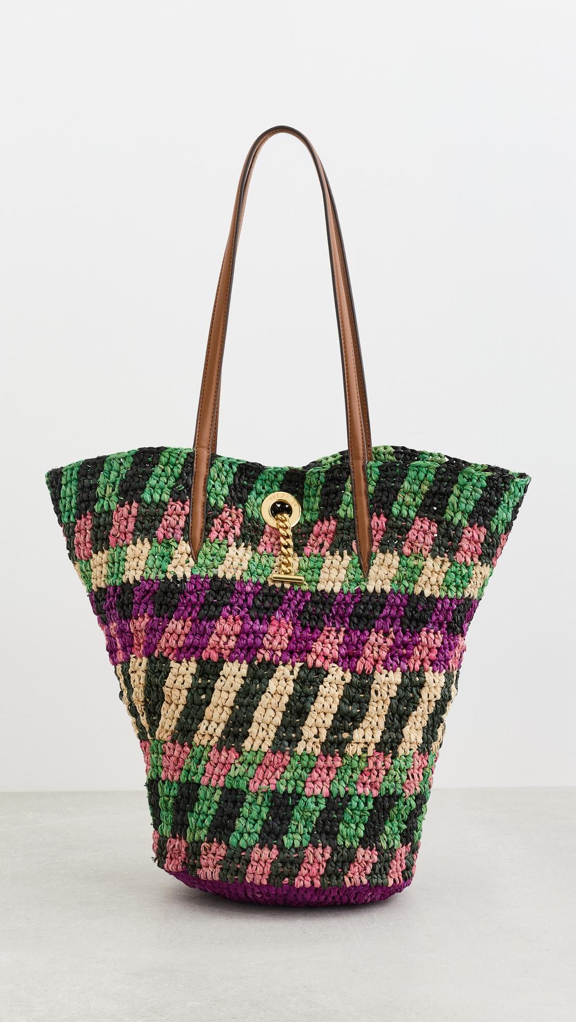 Striped Raffia Tote Bag by VERONICA BEARD