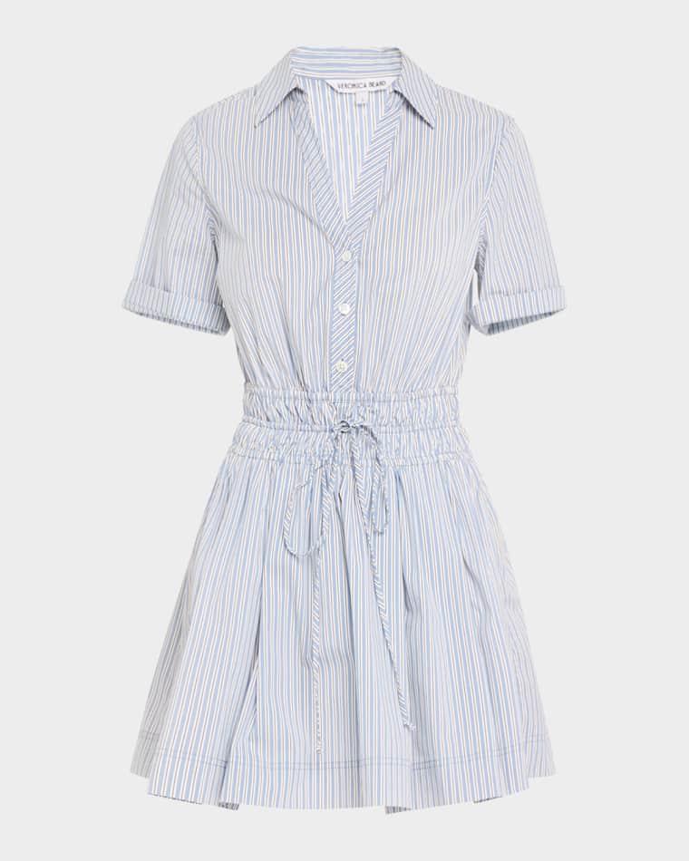 Susan Stripe Short-Sleeve Mini Dress by VERONICA BEARD Susan Stripe Short-Sleeve Mini Dress by VERONICA BEARD