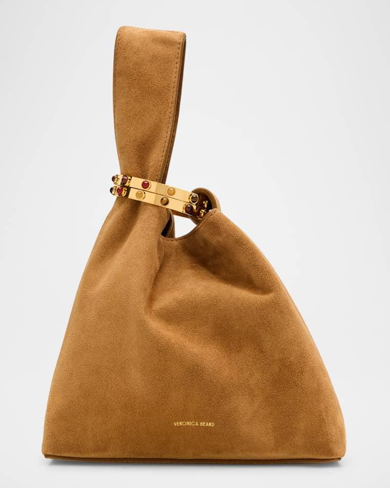 Swing Bracelet-Embellished Suede Wristlet Bag by VERONICA BEARD