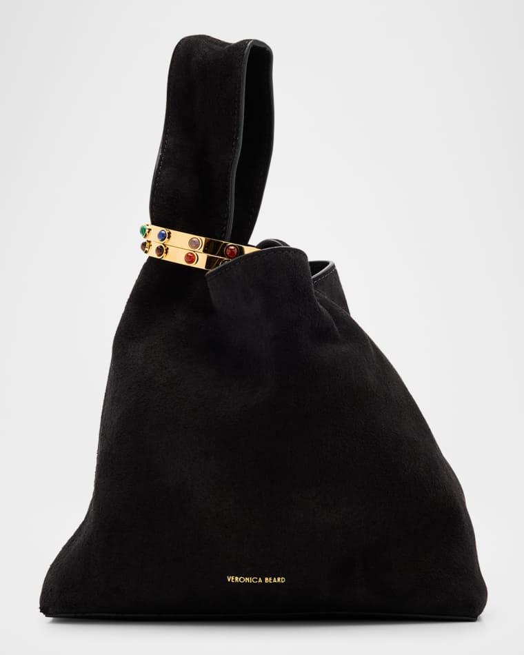 Swing Bracelet-Embellished Suede Wristlet Bag by VERONICA BEARD