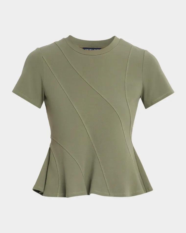 Syverin Paneled Peplum Tee by VERONICA BEARD