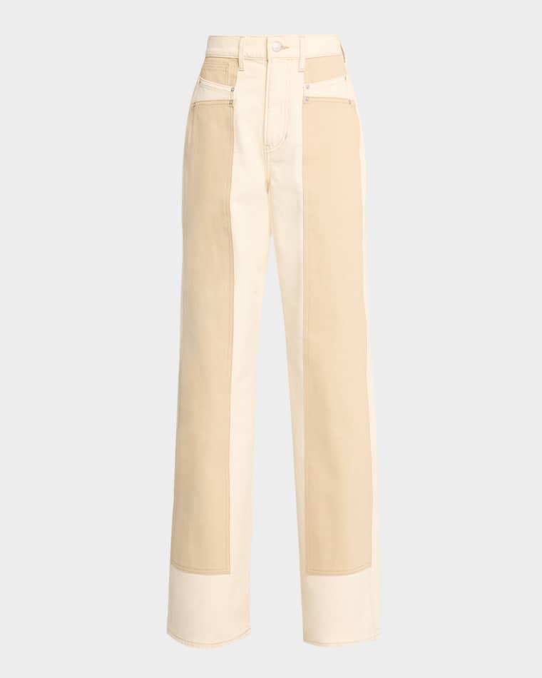 Taylor Color-Block Wide-Leg Jeans by VERONICA BEARD