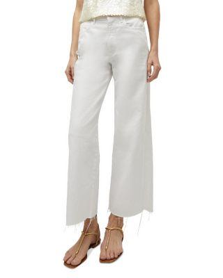 Taylor High Rise Cropped Wide Leg Jeans in White by VERONICA BEARD